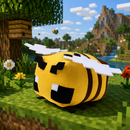Peluche de Abeja al estilo Minecraft