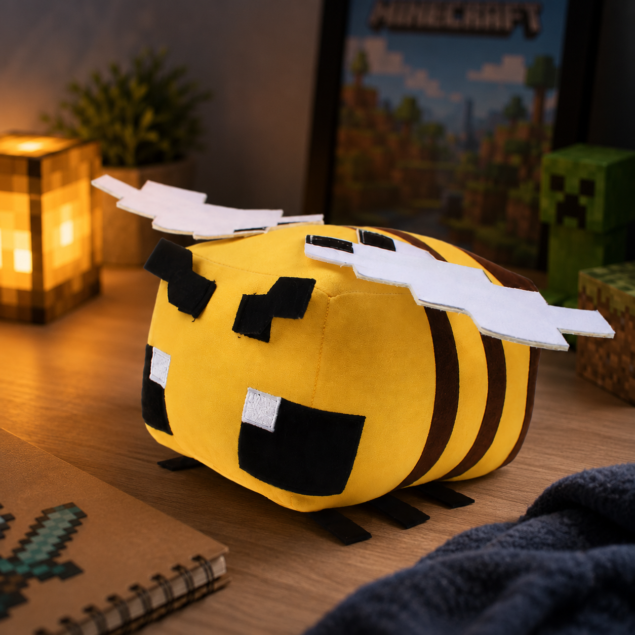 Peluche de Abeja al estilo Minecraft